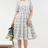 PRE-ORDER Eloise Dress in navy broderie
