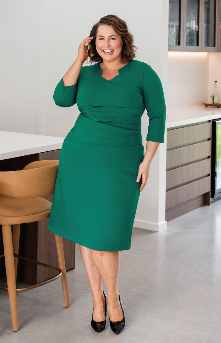 Nevenka Dress in emerald