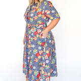 Peachy Dress in peach blossoms