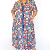 Peachy Dress in peach blossoms
