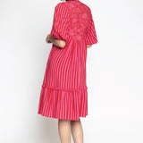 Penny Midi Dress in wonderstripe pink