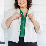 Perfect Linen Blazer in oatmeal