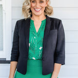 Perfect Linen Blazer in black