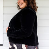 Perfect Velvet Blazer in black