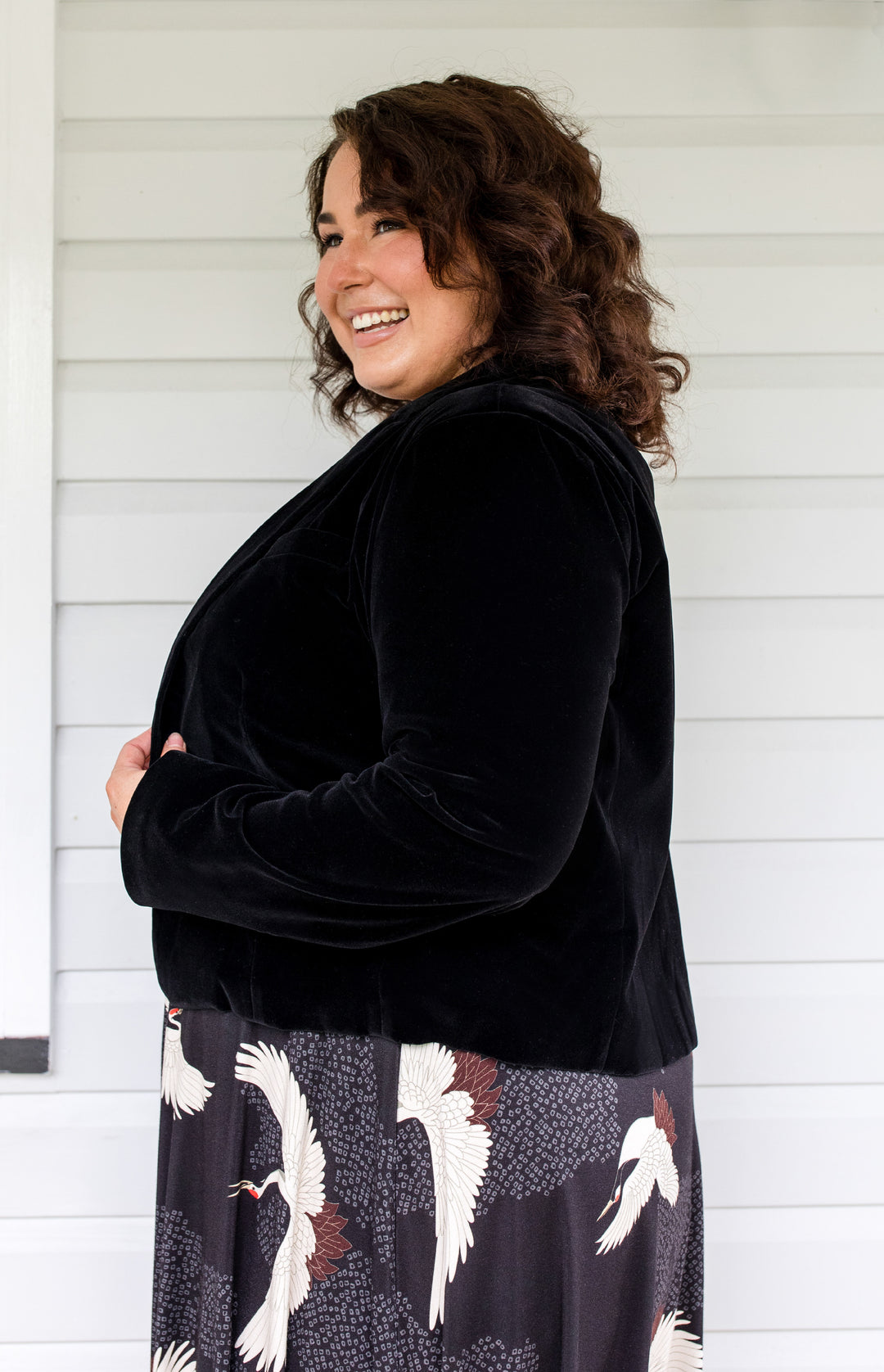 Perfect Velvet Blazer in black