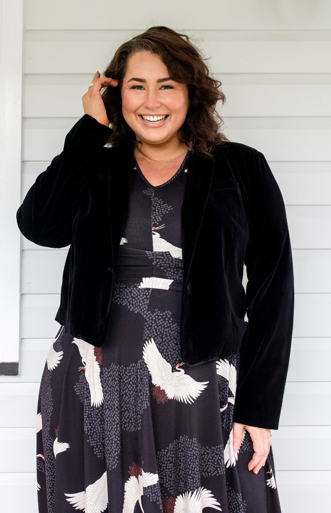 Perfect Velvet Blazer in black