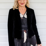 Perfect Velvet Blazer in black
