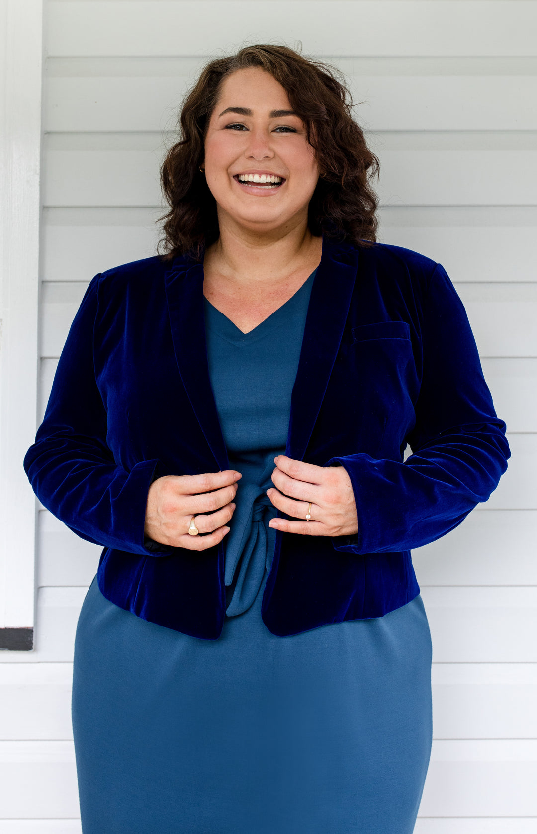 Perfect Velvet Blazer in midnight