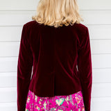 Perfect Velvet Blazer in wine