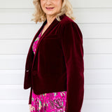 Perfect Velvet Blazer in wine