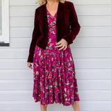 Perfect Velvet Blazer in wine