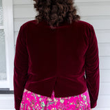 Perfect Velvet Blazer in wine