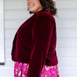 Perfect Velvet Blazer in wine