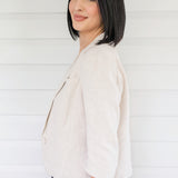 Perfect Linen Blazer in oatmeal