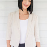 Perfect Linen Blazer in oatmeal