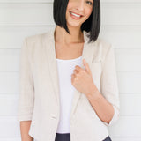 Perfect Linen Blazer in oatmeal