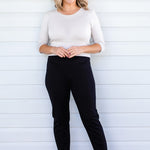 Maiocchi Perfect Ponte Pant in black – high-rise straight-leg ponte trousers