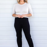 Maiocchi Perfect Ponte Pant in black – high-rise straight-leg ponte trousers