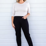 Maiocchi Perfect Ponte Pant in black – high-rise straight-leg ponte trousers with firm comfortable waistband