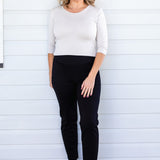 Perfect Ponte Pant in black - streamlined silhouette