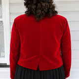 Perfect Velvet Blazer in cherry