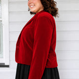 Perfect Velvet Blazer in cherry