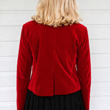Perfect Velvet Blazer in cherry