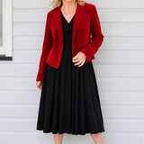 Perfect Velvet Blazer in cherry