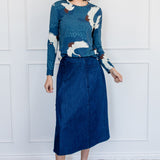 Holiday Tee Long Sleeve in poetry in motion denim