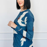 Holiday Tee Long Sleeve in poetry in motion denim