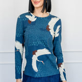 Holiday Tee Long Sleeve in poetry in motion denim