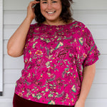 Maiocchi Poppy Top in Flights of Fancy Grape print - best-selling top