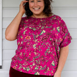 Maiocchi Poppy Top in Flights of Fancy Grape print - best-selling top