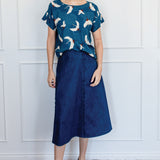 Poppy Top in poetry in motion denim