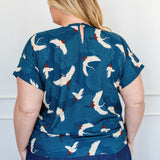 Poppy Top in poetry in motion denim