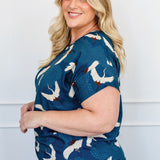 Poppy Top in poetry in motion denim