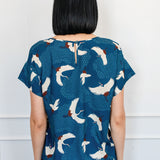 Poppy Top in poetry in motion denim
