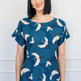 Poppy Top in poetry in motion denim