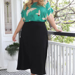 Statement desk to drinks top - Poppy Top in Poetry in Motion green by Maiocchi