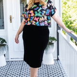 Poppy Top in social butterfly black