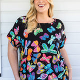 Poppy Top in social butterfly black