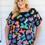 Poppy Top in social butterfly black