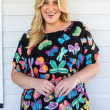 Poppy Top in social butterfly black