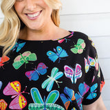 Poppy Top in social butterfly black