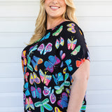Poppy Top in social butterfly black