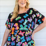 Poppy Top in social butterfly black