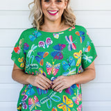 Poppy Top in social butterfly green