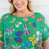 Poppy Top in social butterfly green