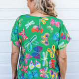 Poppy Top in social butterfly green