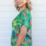 Poppy Top in social butterfly green
